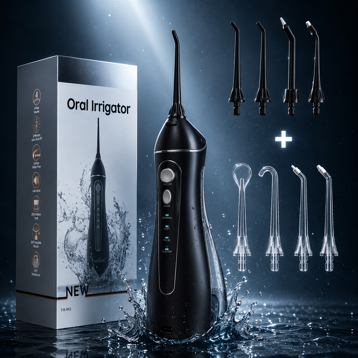 Pro Water Flosser — Cordless Portable Oral Irrigator, 3 Modes, Rechargeable