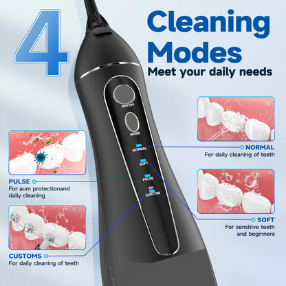 Pro Water Flosser — Cordless Portable Oral Irrigator, 3 Modes, Rechargeable