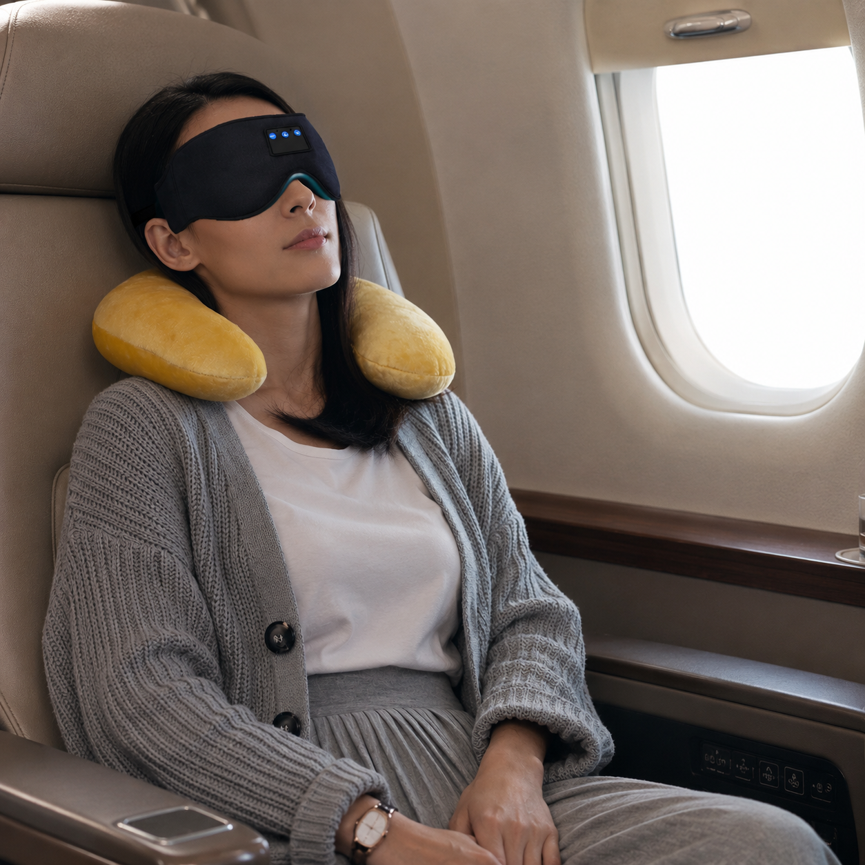 Bluetooth Sleep Mask Headphones - Built in Speakers, 10-Hour Battery, Memory Foam Comfort, 3d Contoured Eye Mask
