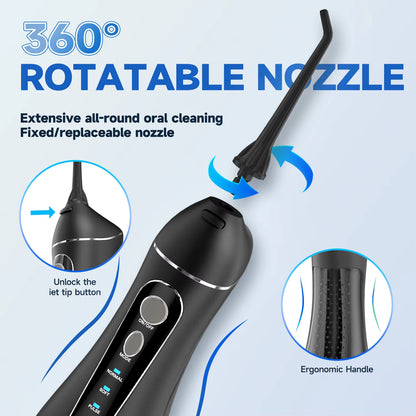 Pro Water Flosser — Cordless Portable Oral Irrigator, 3 Modes, Rechargeable