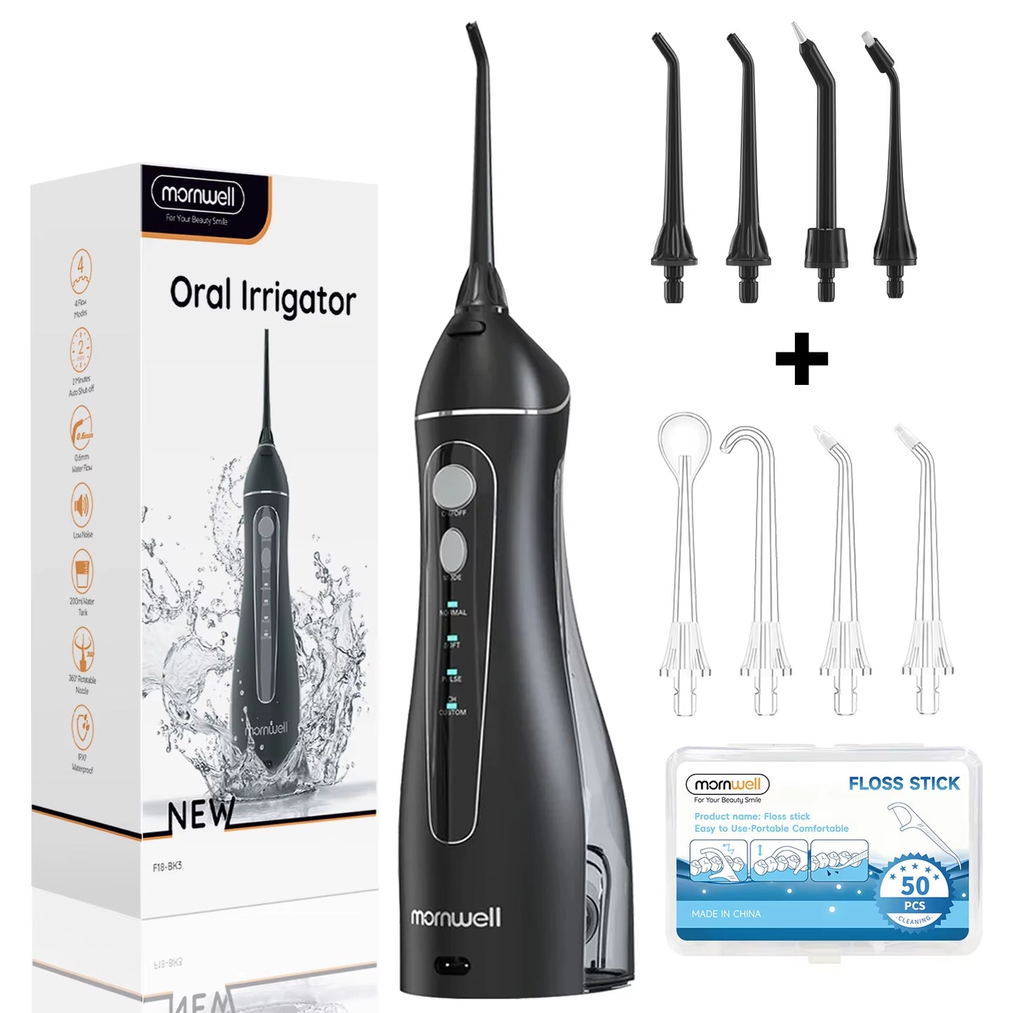 Pro Water Flosser — Cordless Portable Oral Irrigator, 3 Modes, Rechargeable