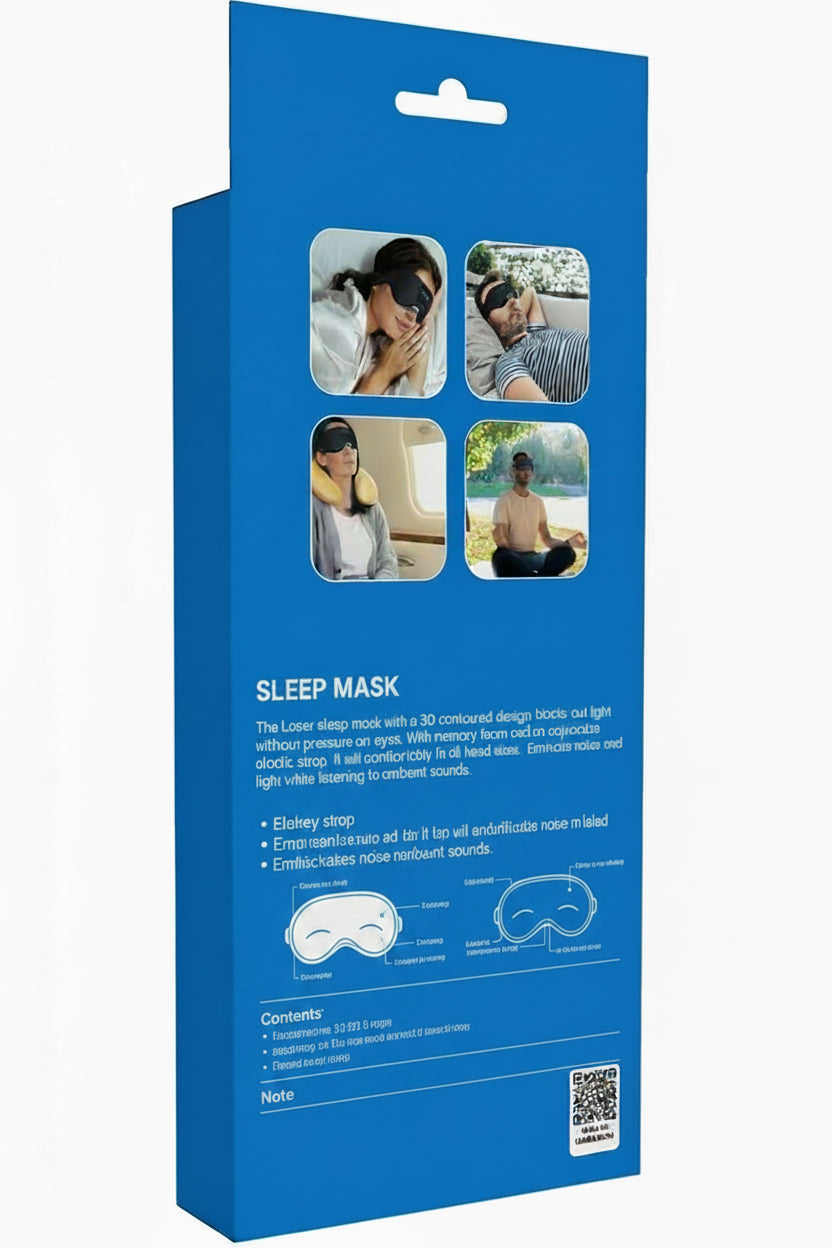 Bluetooth Sleep Mask Headphones - Built in Speakers, 10-Hour Battery, Memory Foam Comfort, 3d Contoured Eye Mask