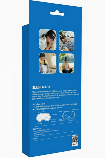 Bluetooth Sleep Mask Headphones - Built in Speakers, 10-Hour Battery, Memory Foam Comfort, 3d Contoured Eye Mask