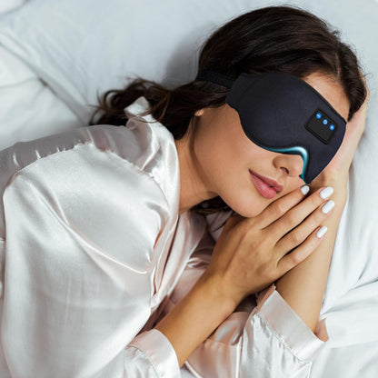 Bluetooth Sleep Mask Headphones - Built in Speakers, 10-Hour Battery, Memory Foam Comfort, 3d Contoured Eye Mask
