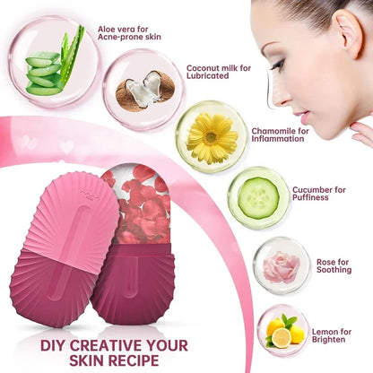 Silicone Ice Face Roller – Reusable Ice Mold for Eye Puffiness, Pore Refinement & Facial Cooling Massage